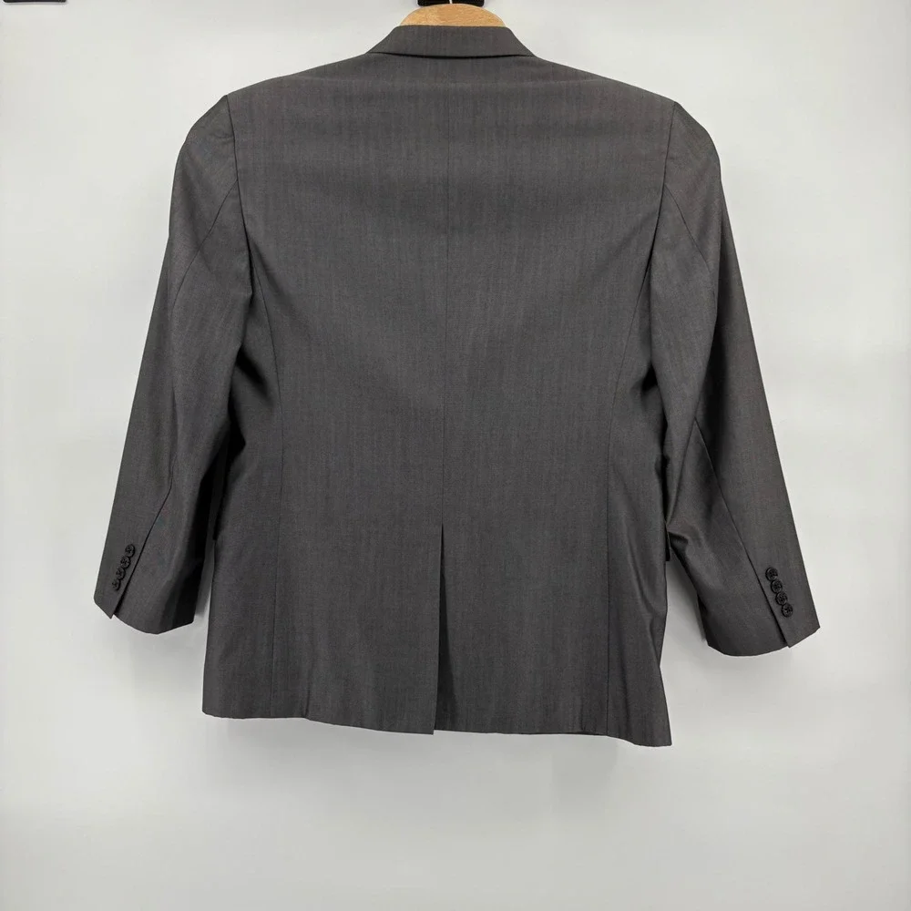 Jos A Bank Signature Collection Gray Wool‎ Silk Blazer Jacket Mens 42R 2 Button